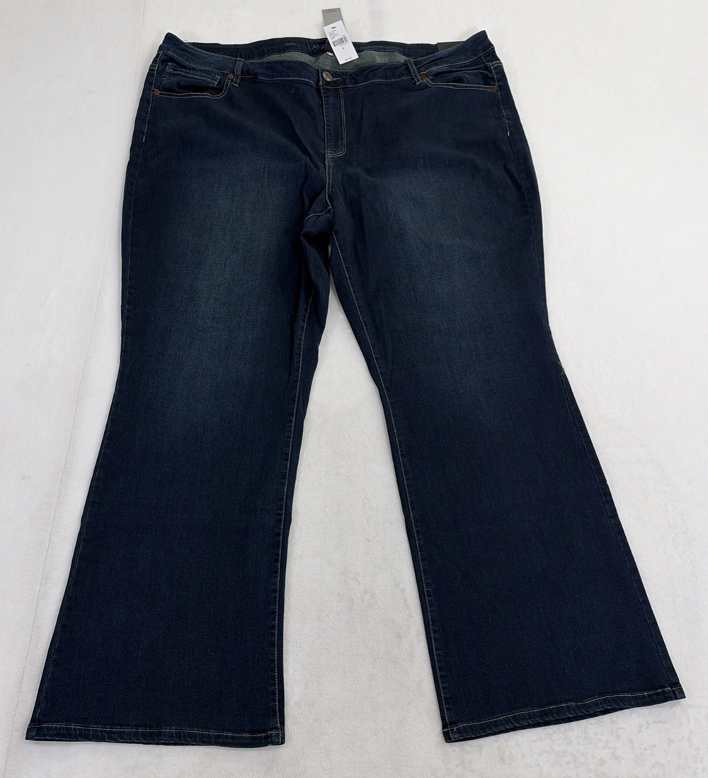 NWT Woman's Lane Bryant Mid Rise Boot Cut Dark Wash Jeans Sz. 28 FS Bnfts Chrty
